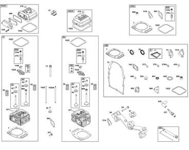 Cylinder Head Group Diagram and Parts List for 356447-0613-B5 200000 - 399999 Briggs and Stratton Engine
